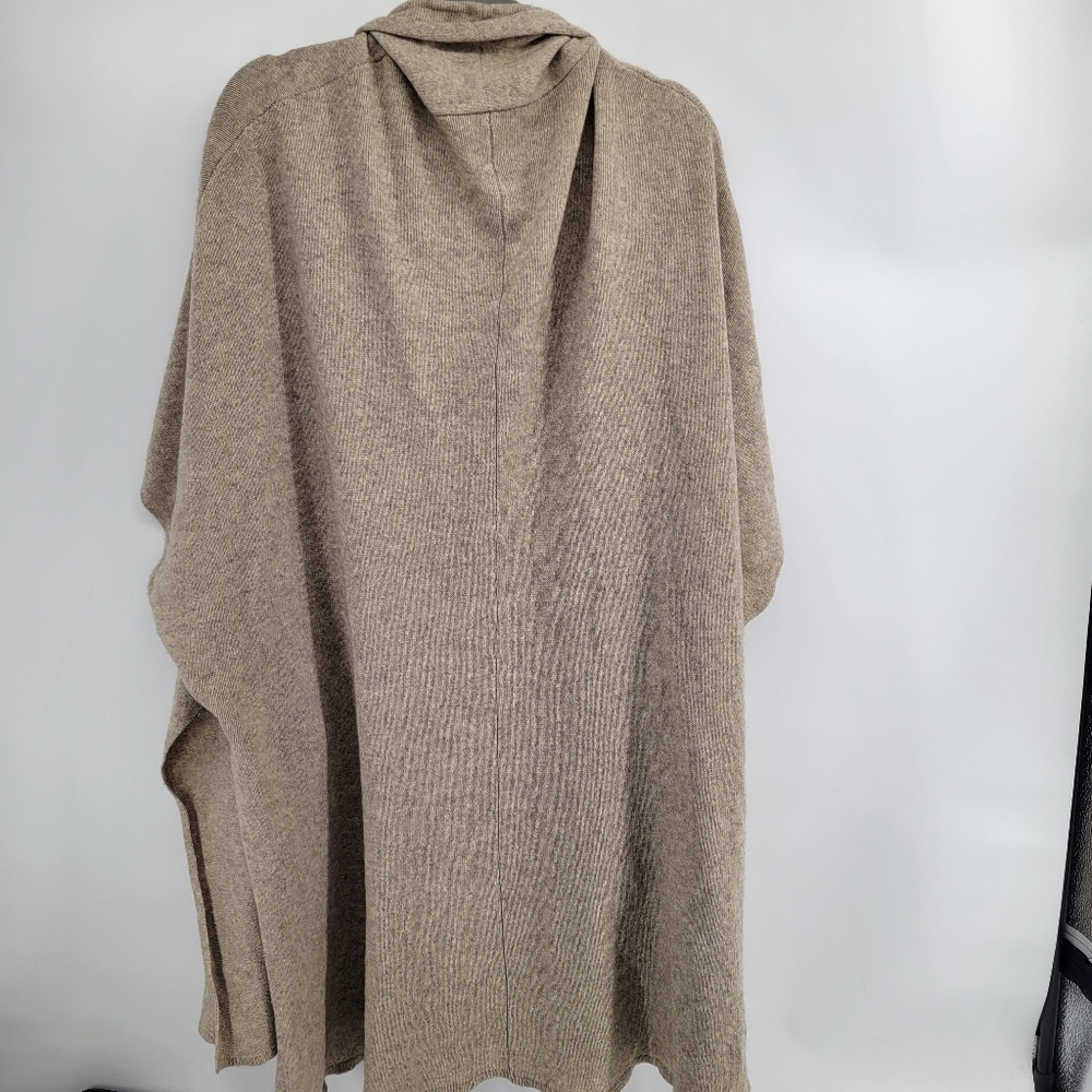 Eileen Fisher Taupe Open-Front Wool Blend Cardigan - Picture 3 of 6